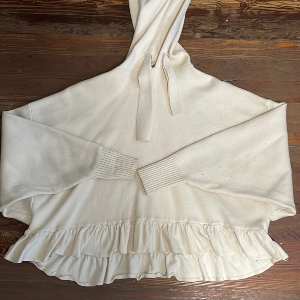 Zara Soft Ruffle Cream Knit Top - Picture 2 of 5
